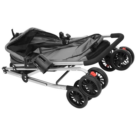 Passeggino Cani Pieghevole Grigio 76x50x100cm Tessuto Oxford - Foto 8