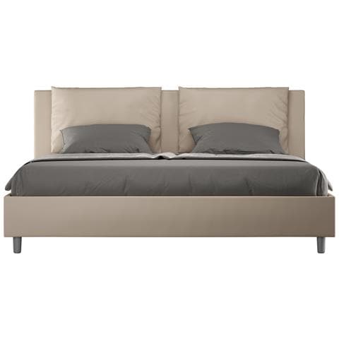 Letto Contenitore Imbottito 200x200  Similpelle Tortora Antea - Foto 1