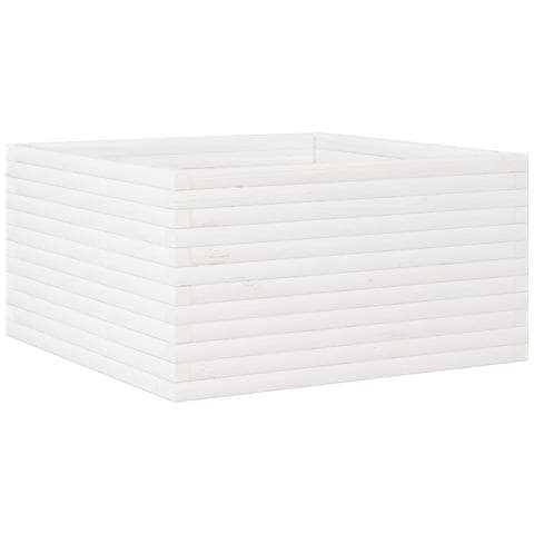 Fioriera da Giardino Bianca 90x90x46 cm Legno Massello di Pino - Foto 1