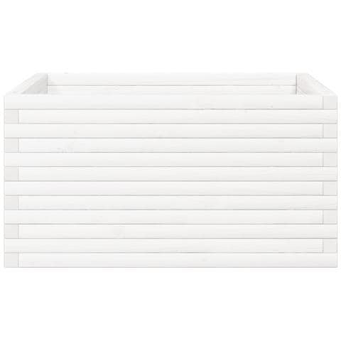 Fioriera da Giardino Bianca 90x90x46 cm Legno Massello di Pino - Foto 9