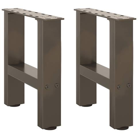 Gambe Per Tavolino Da Caffè Naturale 2 Pz 40x(30-31)cm Acciaio - Foto 2