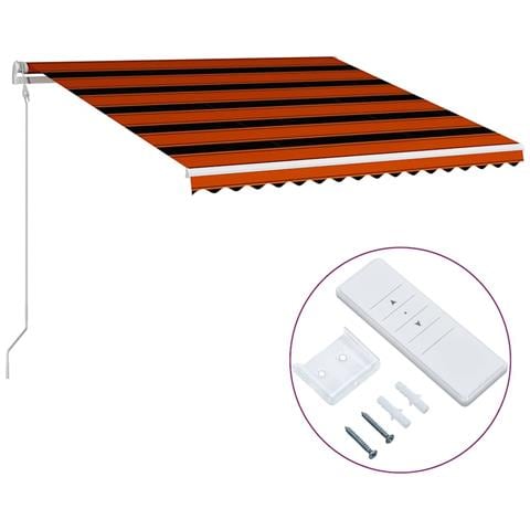 Lusso Casadino -  Tenda Da Sole Retrattile Automatica 400x300 Cm Arancione E Marrone - Foto 1