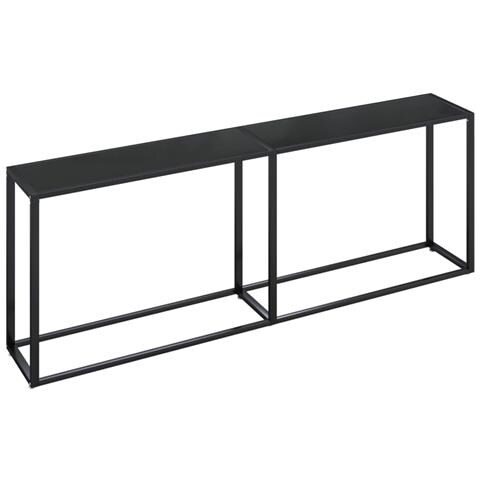 Lusso Casadino - Tavolo Consolle Nero 220x35x75,5 Cm In Vetro Temperato - Foto 1