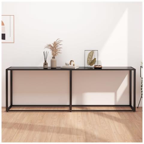 Lusso Casadino - Tavolo Consolle Nero 220x35x75,5 Cm In Vetro Temperato - Foto 7