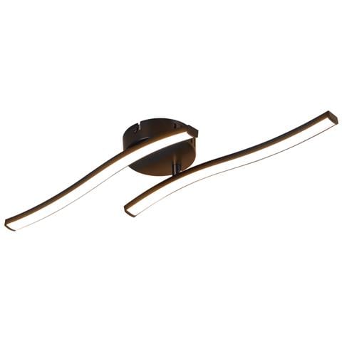 Moderna Plafoniera A Led Con Design Ondulato Nero Per Soggiorno, 3000k, Ideale Per Corridoio O Cucina - Foto 1