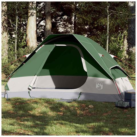 Tenda da Campeggio a Cupola per 2 Persone Verde Impermeabile - Foto 1