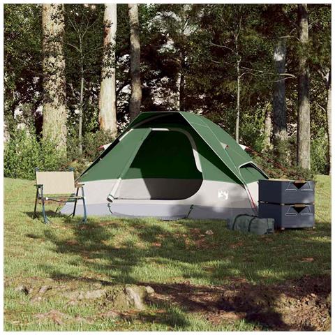 Tenda da Campeggio a Cupola per 2 Persone Verde Impermeabile - Foto 2