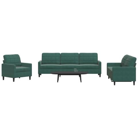 Set di Divani 4 pz con Cuscini Verde scuro in Velluto - Foto 2