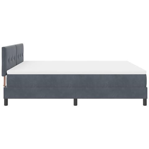Letto Box Spring con Materasso Grigio Scuro Super King in Velluto - Foto 9