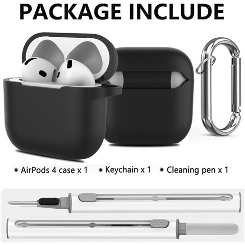 Custodia In Silicone Per Airpods Con Kit Di Pulizia Black Airpods3 - Foto 1