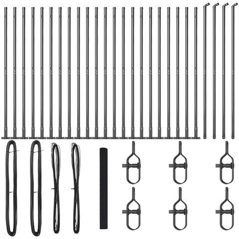 Recinzione in Rete Saldato con 13 Pali Flangiati Grigio 1.5x50 m Acciaio - Foto 1