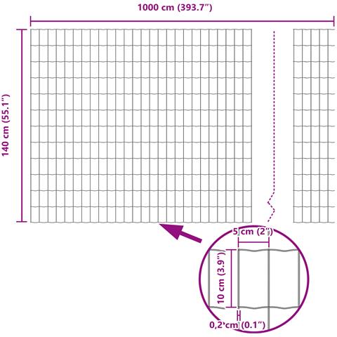 Recinzione Euro Verde 1,4x10 m Acciaio - Foto 8