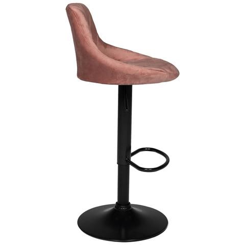 Sgabello Da Bar In Velluto Rosa Robin - Foto 2