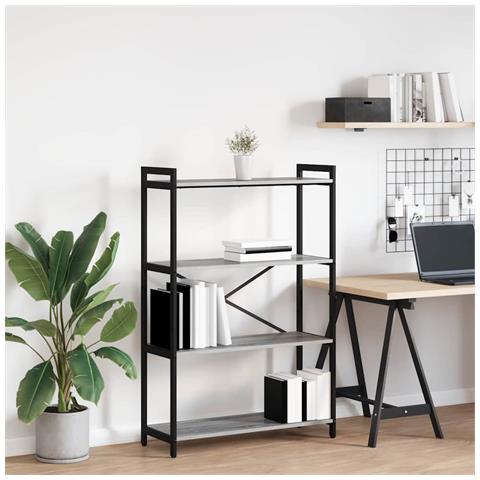 Libreria Grigio sonoma 80 x 30 x 118 cm Legno multistrato - Foto 2