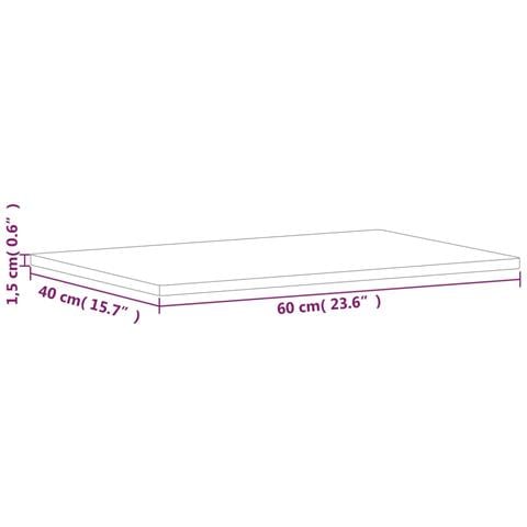 Piano Tavolo 60x40x1,5cm Rettangolare Legno Massello Faggio - Foto 7