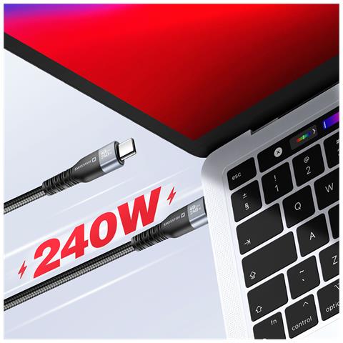 Cavo Thunderbolt 4.0 Da 5a Trasferimento Usb-c A Usb-c 150 Cm 240w, Nero - Foto 2