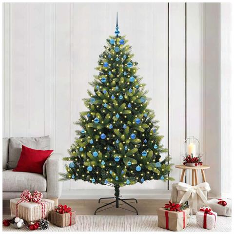 Albero di Natale Artificiale a Cerniera con 300 LED 210 cm - Foto 2