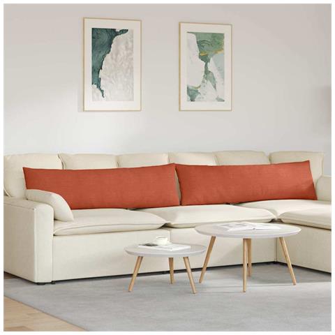 Cuscini da Divano 2 pcs Rosso Arancio 145 x 40 cm - Foto 2