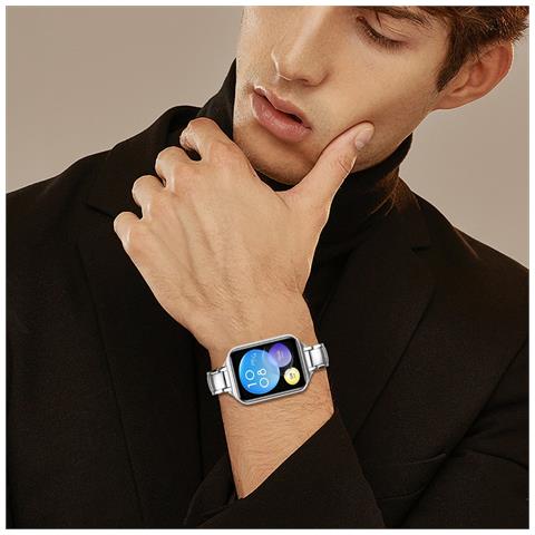 Cinturino In Acciaio Inossidabile Compatibile Con Xiaomi Band 8 Pro / 9 Pro, Redmi Watch 4/5 - Design A Tre Perle Finte Silver - Foto 5