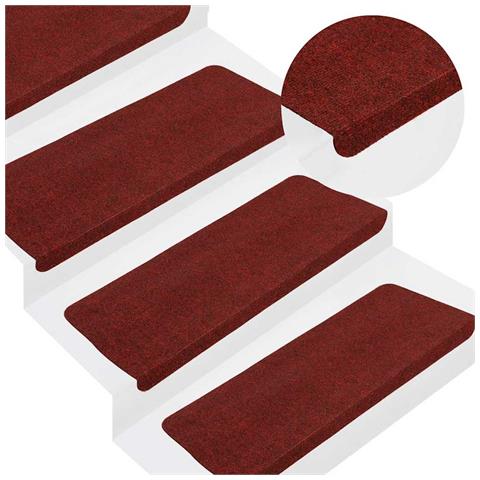 Tappetini Autoadesivi per Scale 30 pz Rossi 65x24,5x3,5 cm - Foto 2
