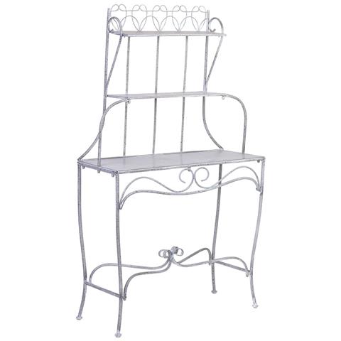 Espositore In Metallo Con 2 Ripiani Grigio 90,81x36,83x158,12h Cm - Foto 1