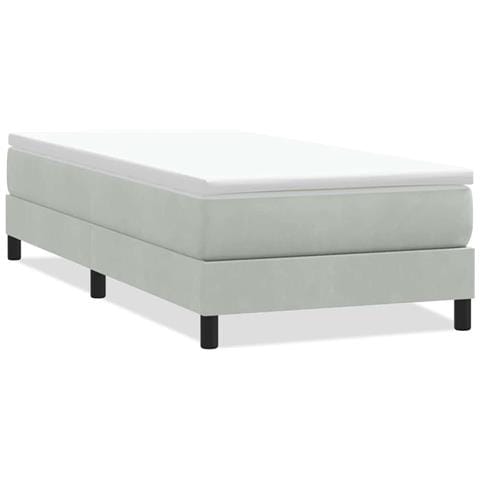 Giroletto Molle senza Materasso Grigio Chiaro 100x210cm Velluto - Foto 1