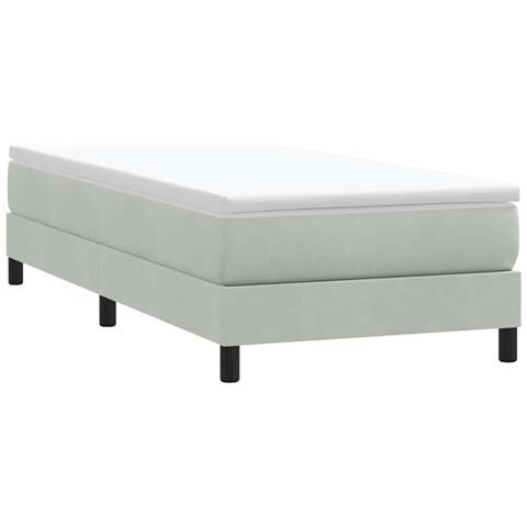 Giroletto Molle senza Materasso Grigio Chiaro 100x210cm Velluto - Foto 2