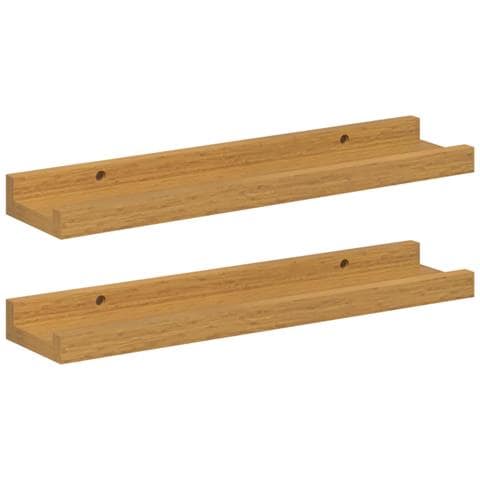 Scaffale da parete 2 pcs Beige 40 x 9 x 3 cm Legno multistrato - Foto 1