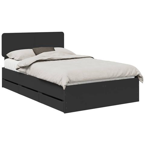 Struttura del letto Nero 120 x 190 cm Legno Ingegnerizzato - Foto 1