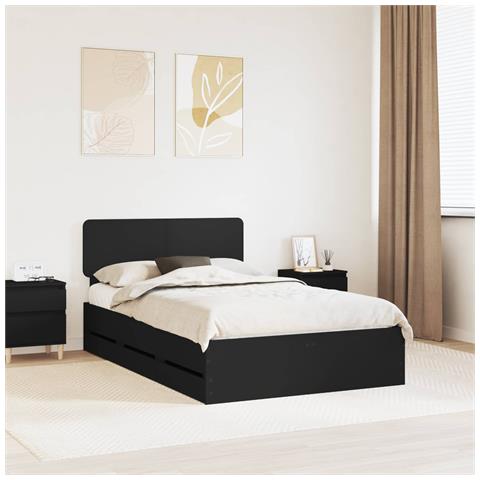 Struttura del letto Nero 120 x 190 cm Legno Ingegnerizzato - Foto 2