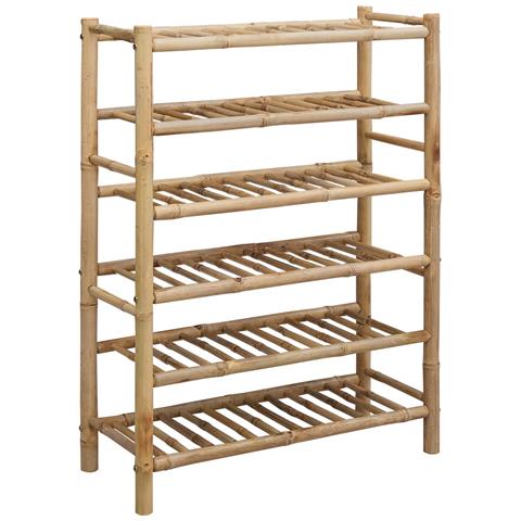 Scarpiera con lo scaffale Naturale 68 x 28 x 96 cm Bambù - Foto 1