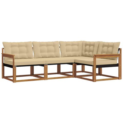 Set di divani con cuscino 4 pcs Naturale e Beige - Foto 1