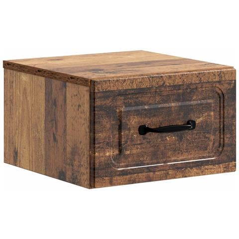 Mobiletto da notte a muro Legno antico 34,5 x 33 x 20 cm - Foto 1