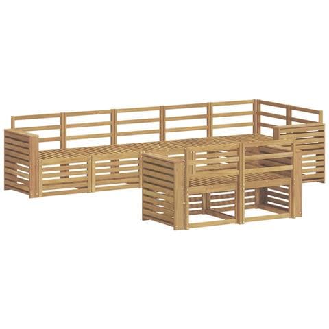 Set di divani da esterno 8 pcs Bianco 310 x 132,5 x 73 cm - Foto 1