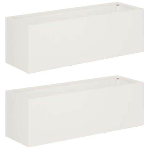 Vaso da giardino 2 pz Bianco 60 x 20 x 20 cm - Foto 1