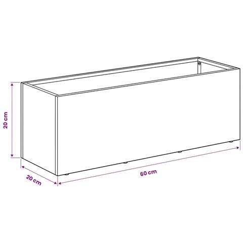 Vaso da giardino 2 pz Bianco 60 x 20 x 20 cm - Foto 8
