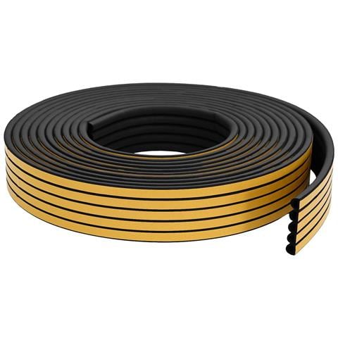 Nastro adesivo per finestre Nero 14 x 12 mm 50 m Schiuma EPDM - Foto 2