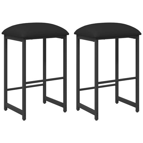 Sgabello da bar 2 pz Nero 40 x 32 x 64 cm Legno ingegnerizzato - Foto 1