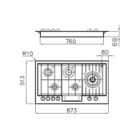 Piano Cottura 7206 032 a Gas 5 Fuochi Gas Colore Inox - Foto 2