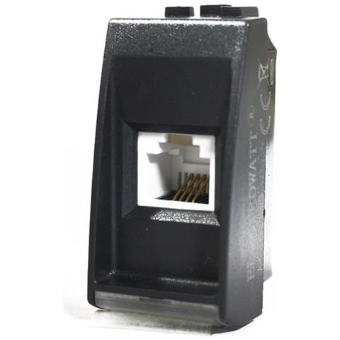 5 Connettori Rj 11 Telefonico Nero Compatibile Btcino Living - Foto 1