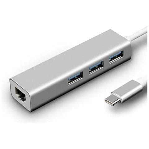 Mini Docking Station Universale USB-C 3.1 / 3x USB-A 3.0 Colore Argento - Foto 1