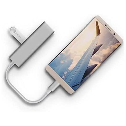 Mini Docking Station Universale USB-C 3.1 / 3x USB-A 3.0 Colore Argento - Foto 3