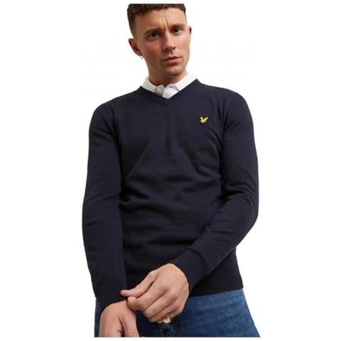 Lyle&scott V Neck Cotton Merino Jumper Pullover Uomo Taglia S - Foto 1