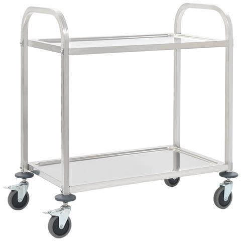 Carrello da Cucina a 2 Livelli 96,5x55x90 cm in Acciaio Inox - Foto 1
