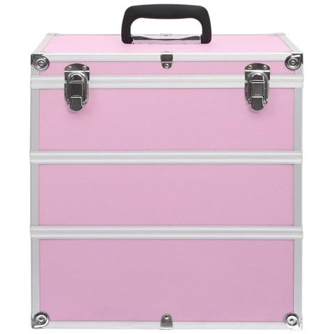Valigia per Cosmetici 37x24x40 cm Rosa in Alluminio - Foto 10