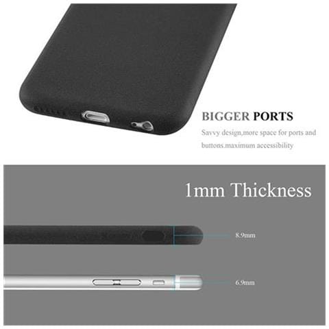 Custodia Compatibile Con Apple Iphone 6 / Iphone 6s In Frost Nero - Coperchio Protettivo In Silicone Tpu Flessibile - Foto 9