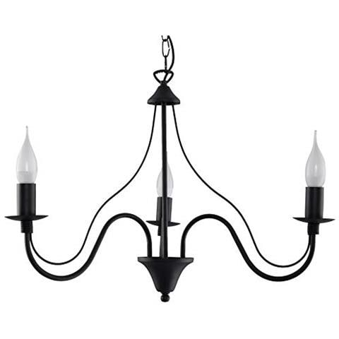 Minerwa 3 - Lampadario In Acciaio, Colore: Nero - Foto 1