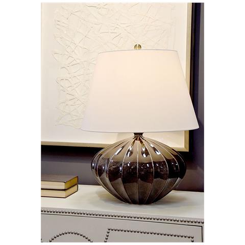 Lampada Da Tavolo A 1 Luce - Marrone, Finitura Nera, E27 - Foto 2
