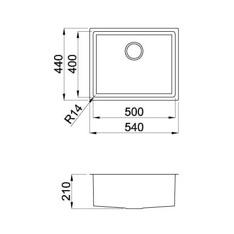Lav. Inox Square 500 540x440 1v Satinato Cartone R - Foto 2