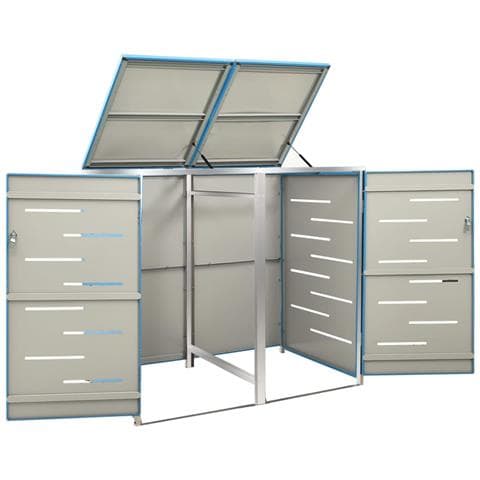 Copri Bidoni Pattumiera Doppia 138x77,5x112,5 cm Acciaio Inox - Foto 10